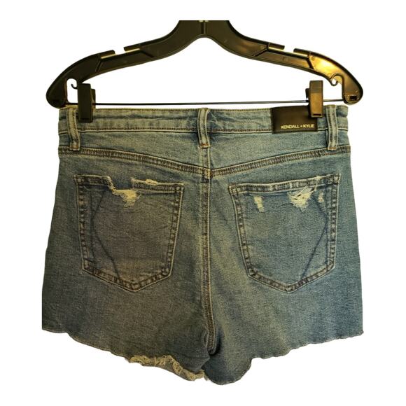 Women’s Jean Shorts Kendall Kylie Size 7 The Icon Short Asymmetrical Fly 28 - Picture 7 of 11